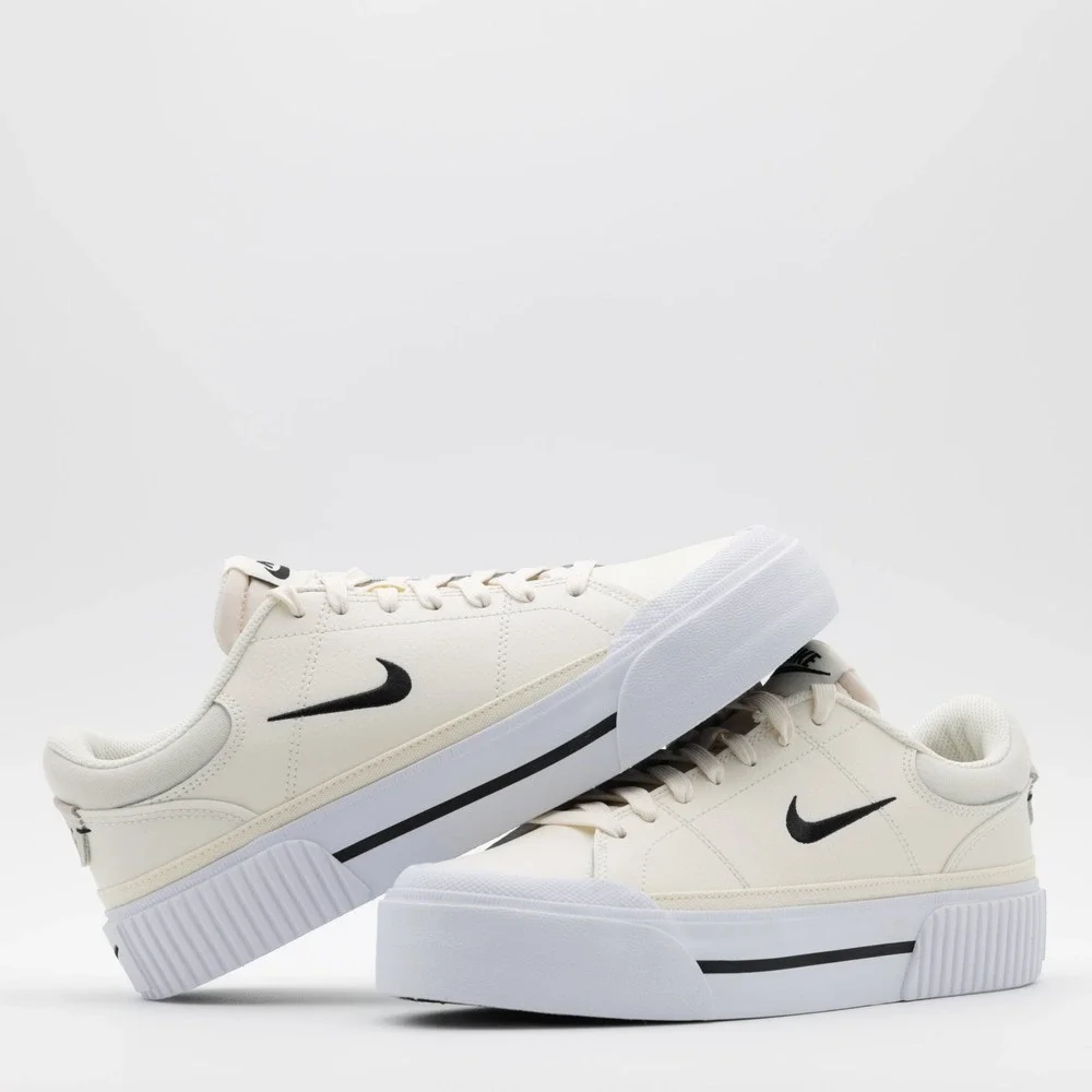 Nike Women's‎ Court Legacy Lift Platform Low Top Shoes Ivory/White Size 9.5